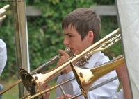 Andrew Straiton from Otley Band depping on trombone - click for full size image